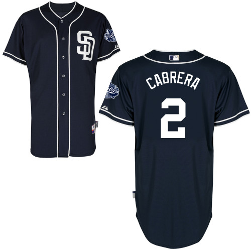 Everth Cabrera #2 Youth Baseball Jersey-San Diego Padres Authentic Alternate 1 Cool Base MLB Jersey